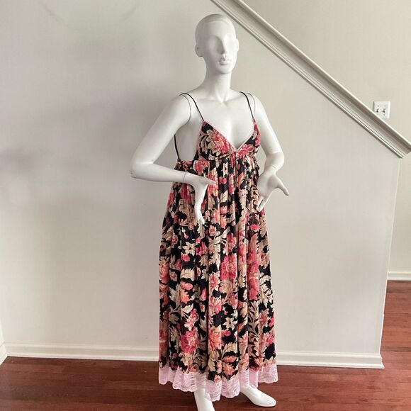 New Free People Printed Primmy Midi Dress Floral Low Back M - Picture 14 of 14